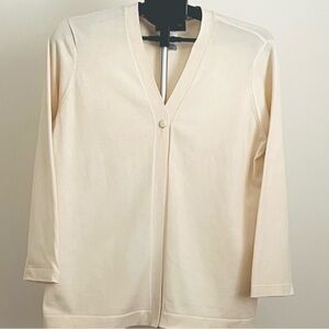 Jones New York Collection Cream Lightweight Cardigan Sweater Size Large